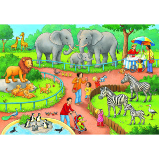 Ravensburger - puzzle un giorno nello zoo 2x24 pezzi