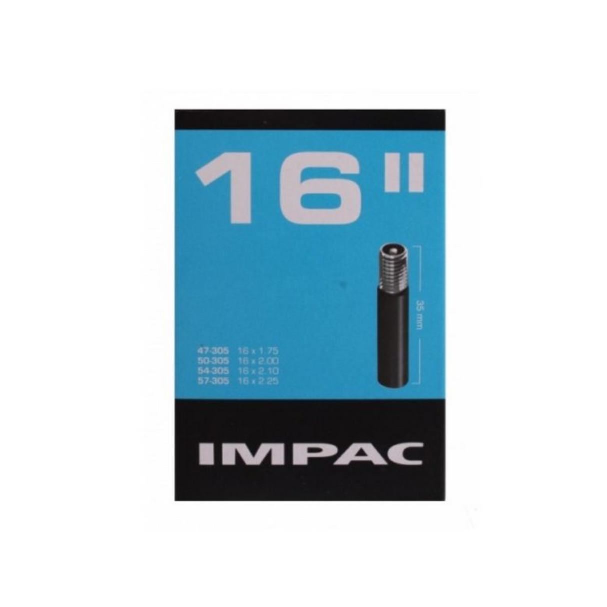 Impac-sisäputki (Schwalbe) AV16 16x1.75 2,35 ETRO 47 57-305, venttiili: Schrader Auto 35mm