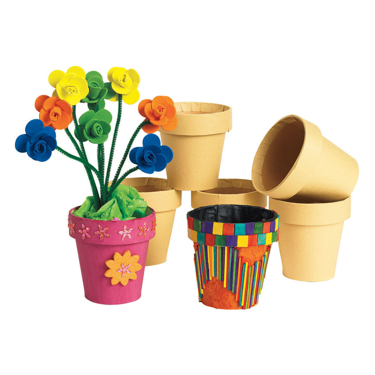 Colorations - Decorate your own flowerpot Papier -Moche, set of 10