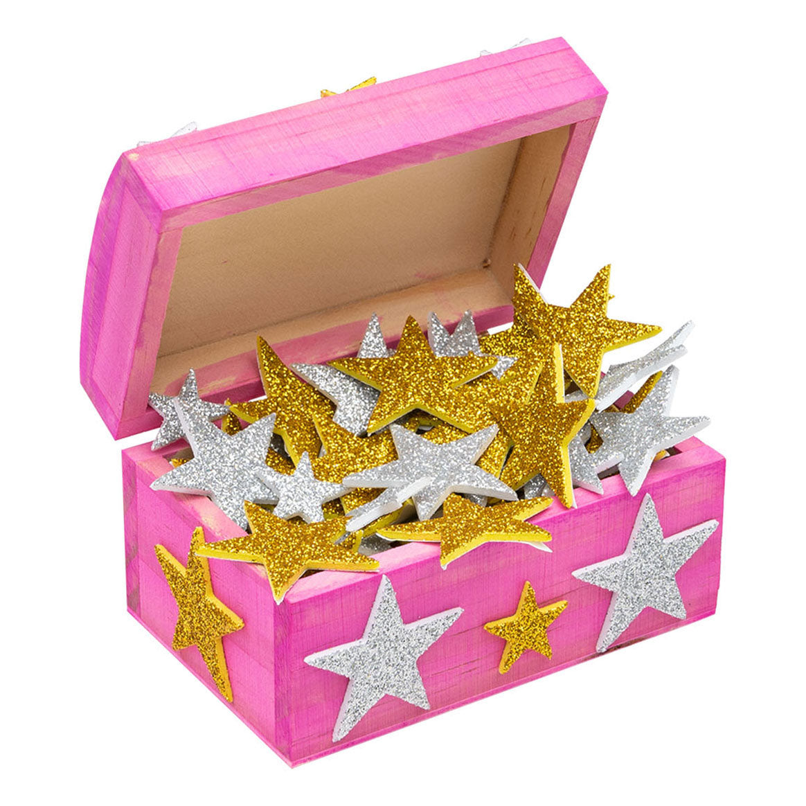 Farve - Foamstickers glitter stjerner, 100 ..