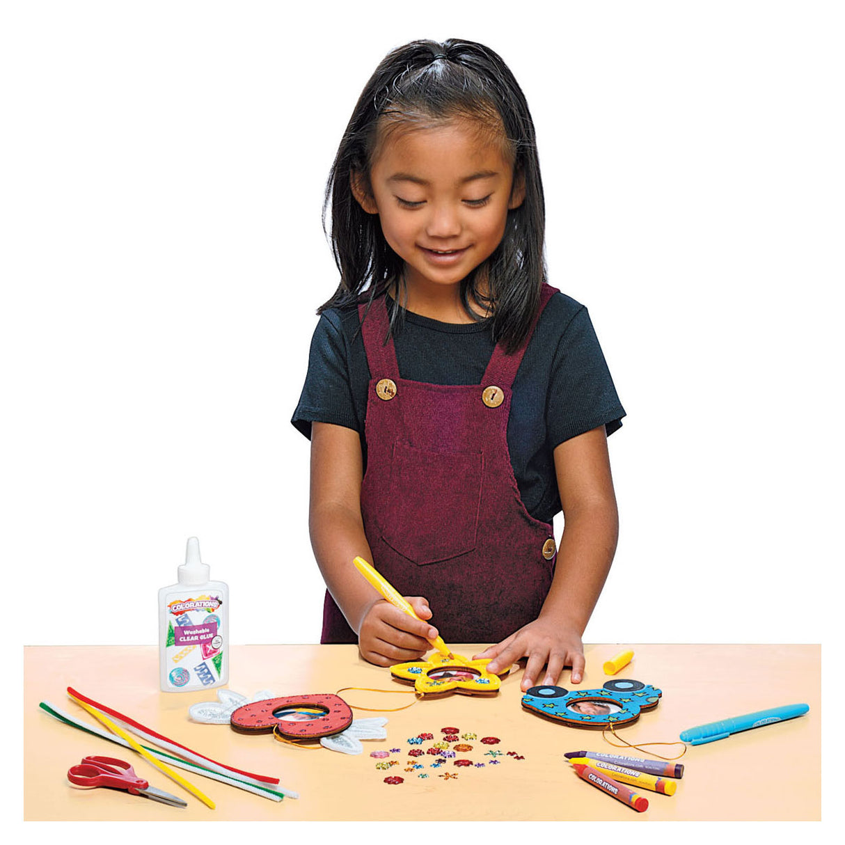 Colorations - Decorate your own wooden photo frame, set of 12