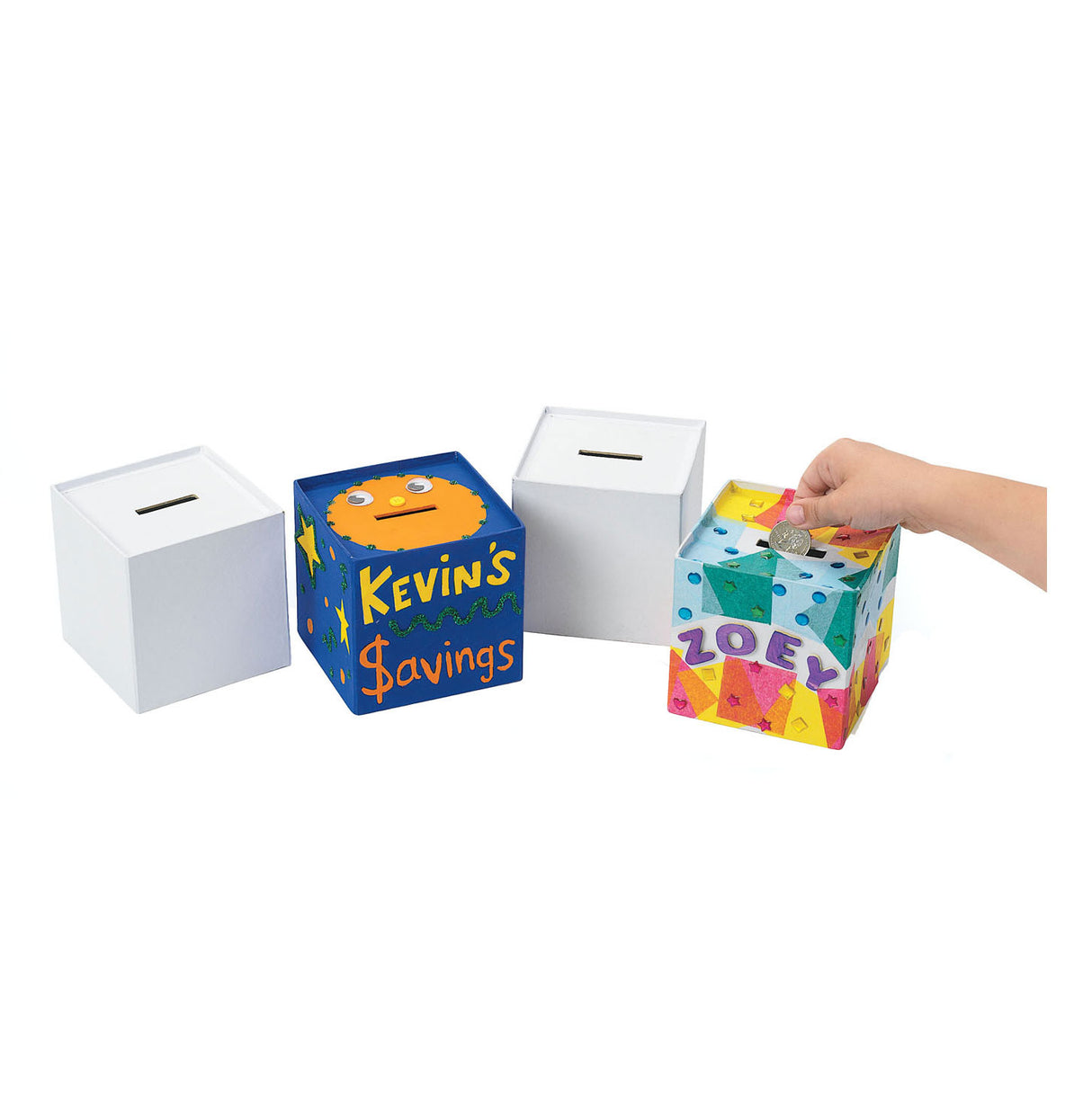Colorations - Decorate your own papier -mâché piggy bank, set of 12