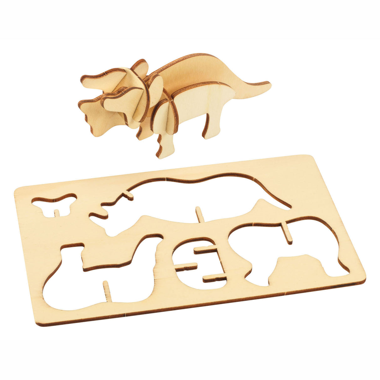 Koloracje Bouwpacket Houten 3D Jungled Animals, zestaw 4