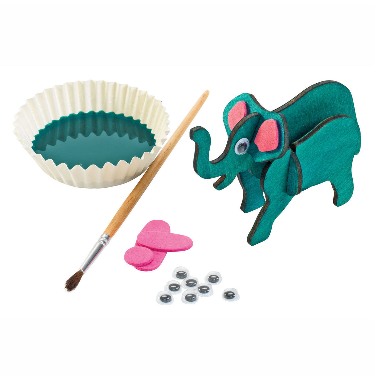 Koloracje Bouwpacket Houten 3D Jungled Animals, zestaw 4