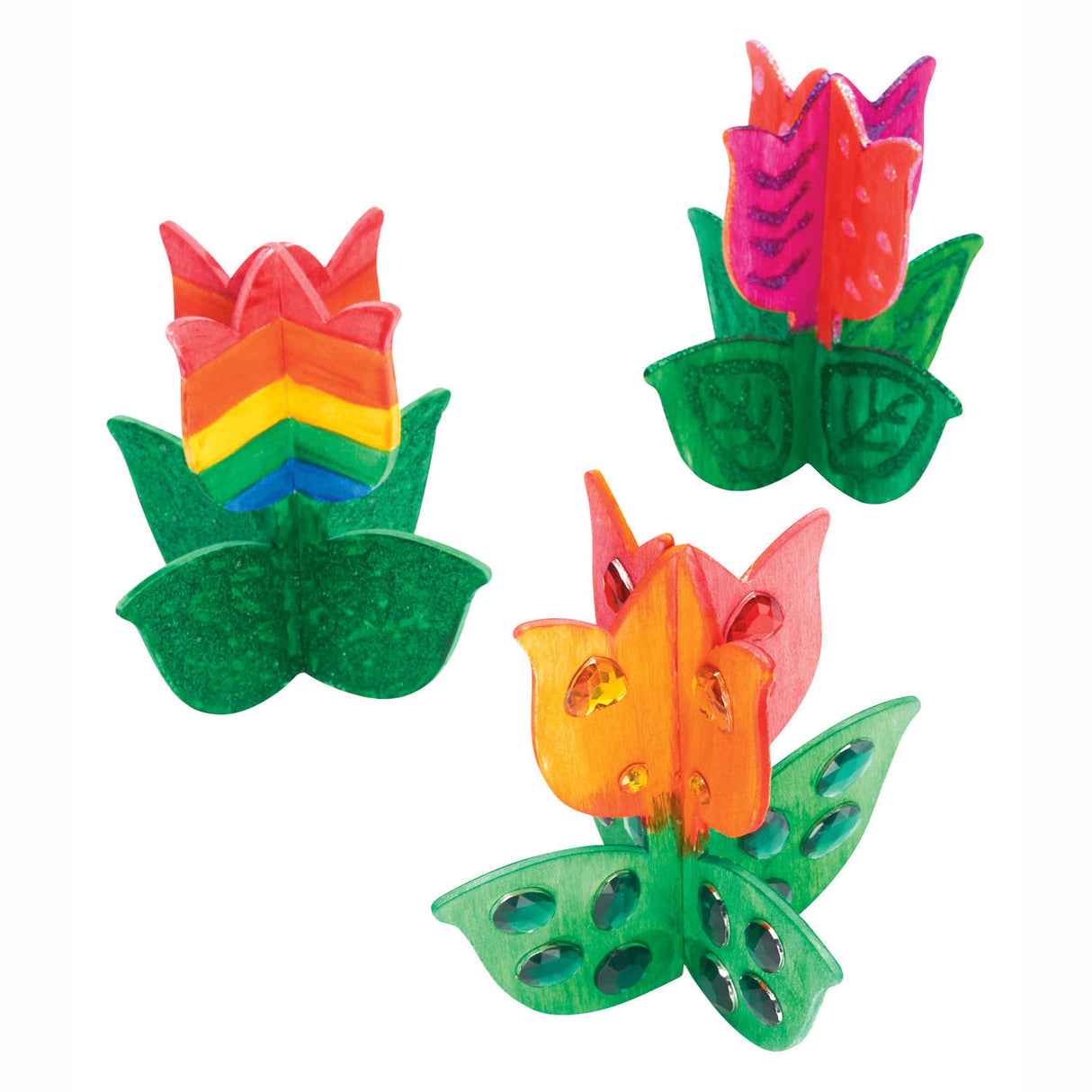 Colorations Make and Decorate your own wooden tulip, set of 12