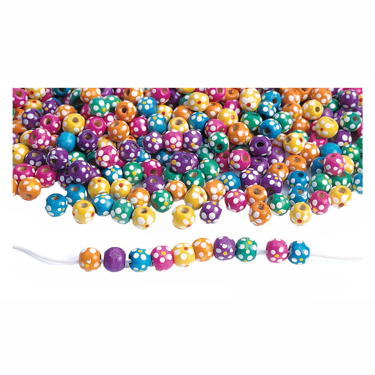 Koloratiounen - hëlzent threading Beads Blummen, 225 Gramm