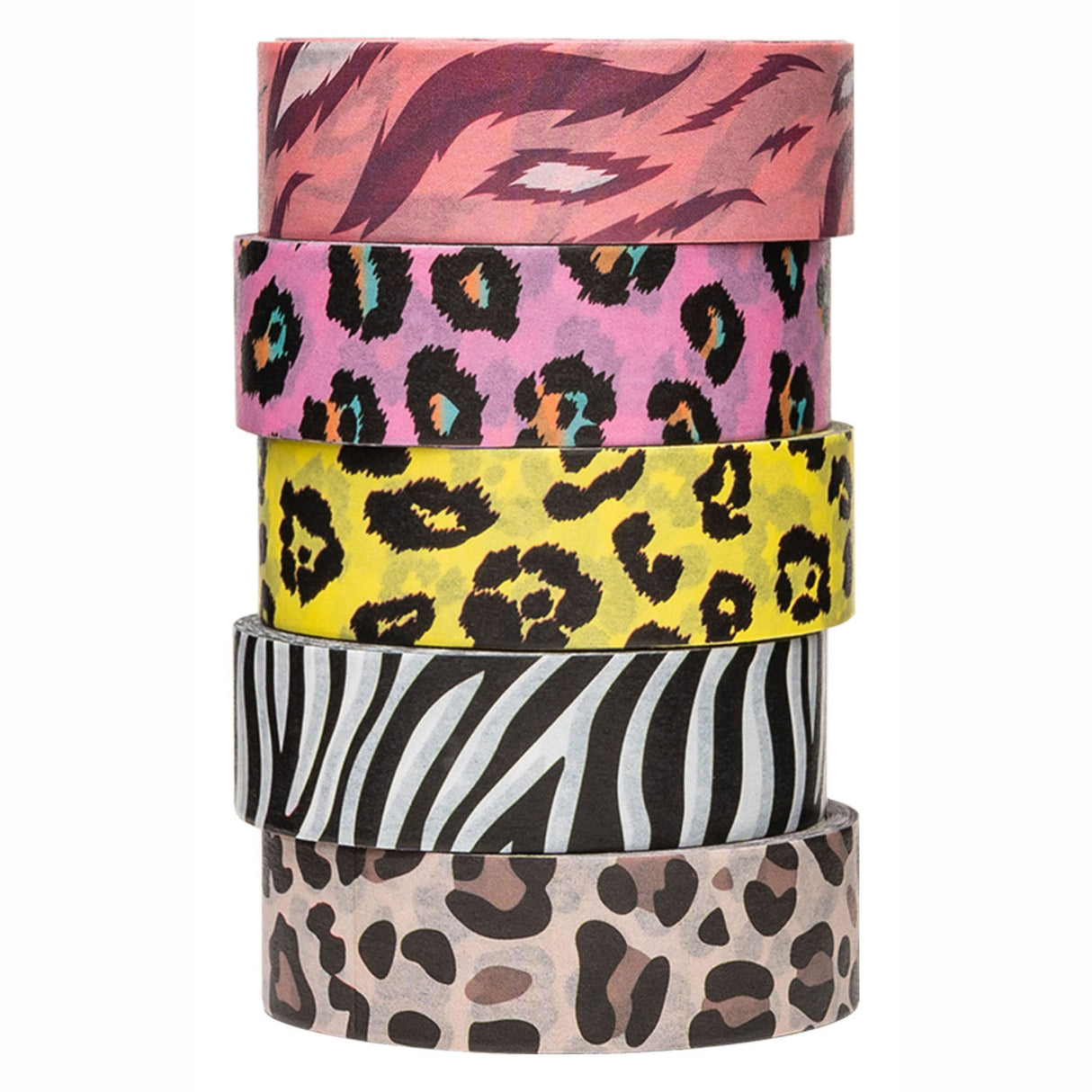 Coloraciones - Patrones de animales de cinta washi 5 Rollos, 5mtr.