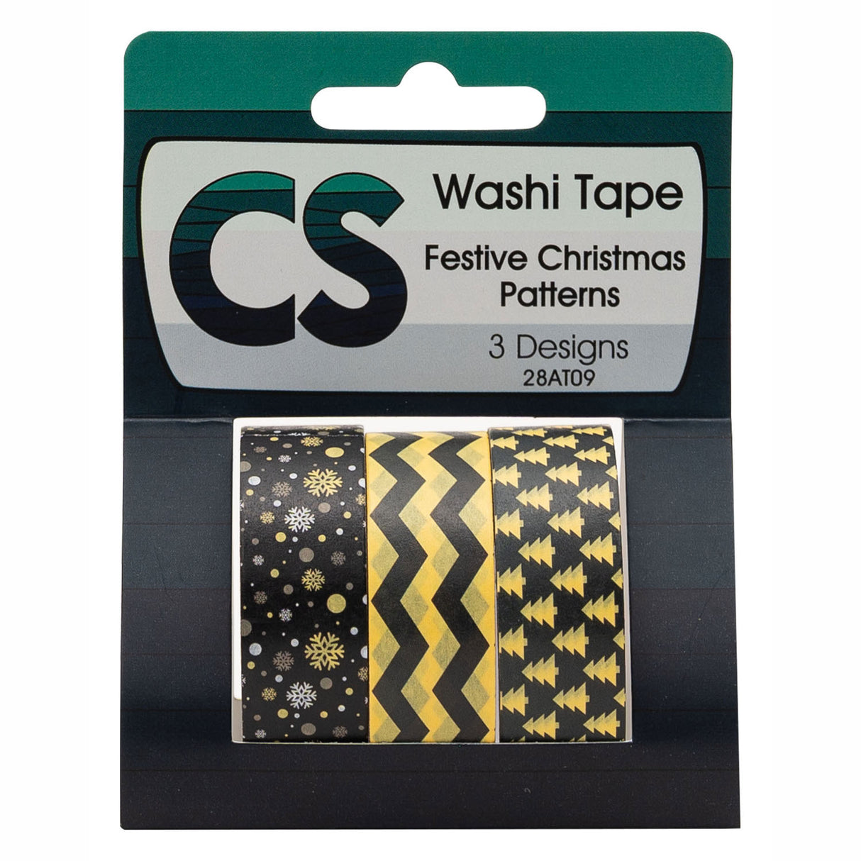 Colorations - Washi Tape Festive Christmas patterns 3 rolls, 5mtr.