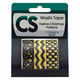 Colorations - Washi Tape Festive Christmas patterns 3 rolls, 5mtr.