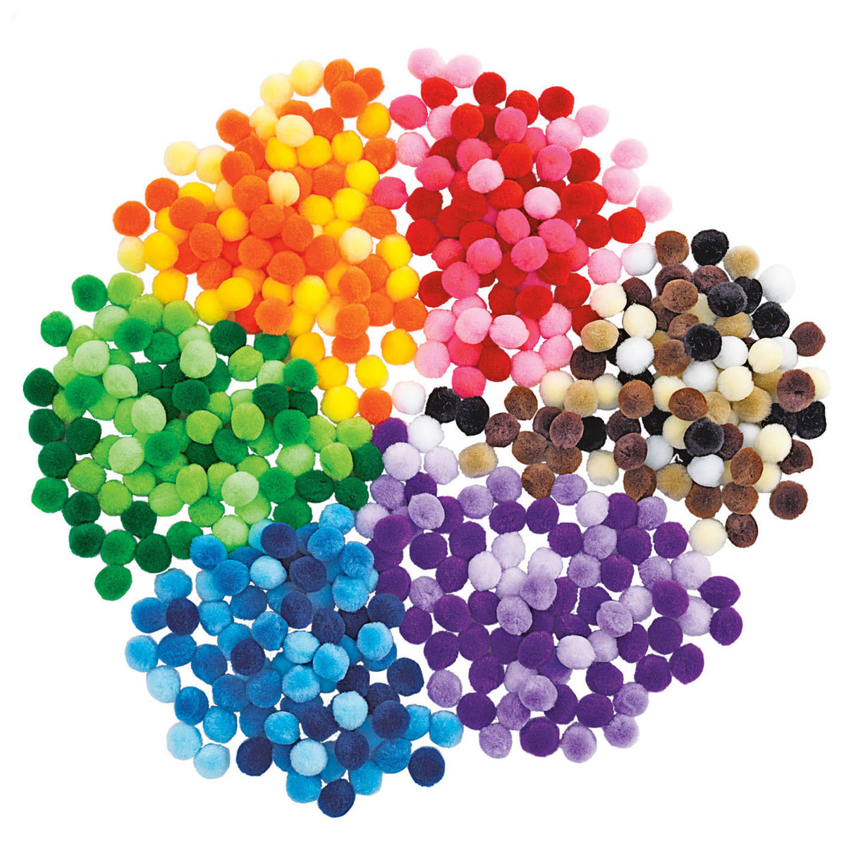 Barvne barve - Pompomps 6 barv, 1500st.