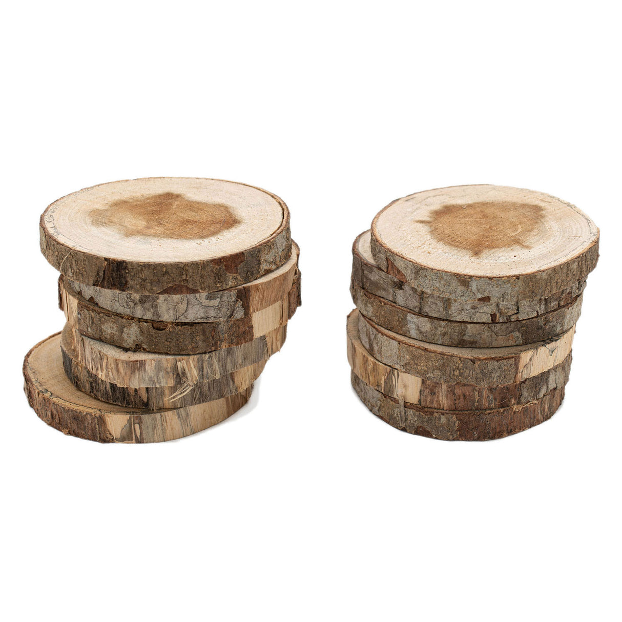 Цветове Необработени дървени дискове 8-10 см, 12 бр.