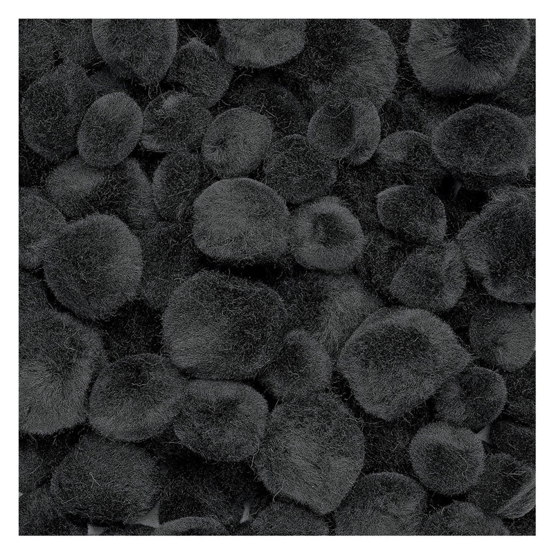 Barvne barve - pom poms črni, 100..