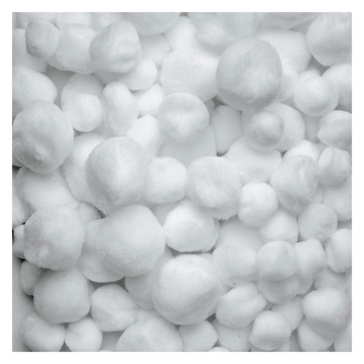Fargelegger pom poms hvit, 100.