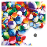 Barvne barve - regenboog črtaste pom poms, 180st.