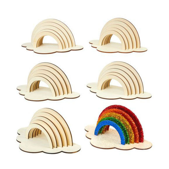 Colorations - Make and decorate your own wooden rainbow, set of 6