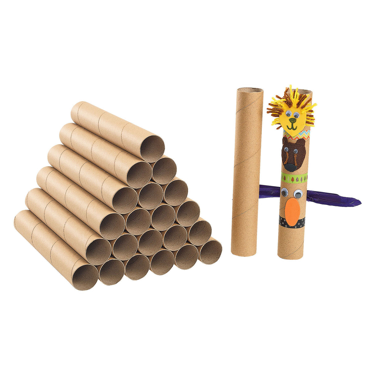 Farger - lange robuste resirkulerte håndverksruller, 24 stk.