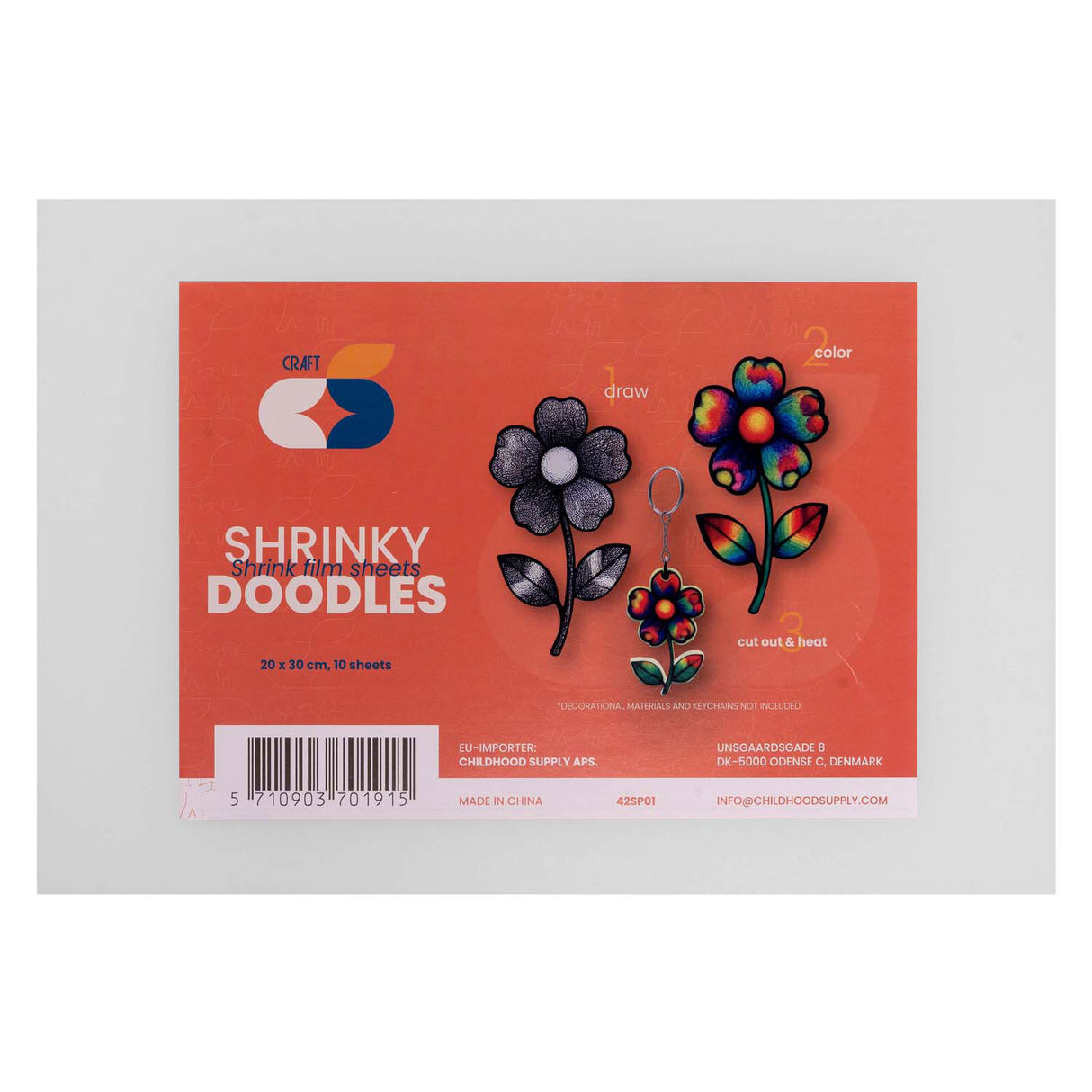 Spalvos - susitraukiančios plėvelės piešimo lapai, 20 x 30 cm, 10 lapų