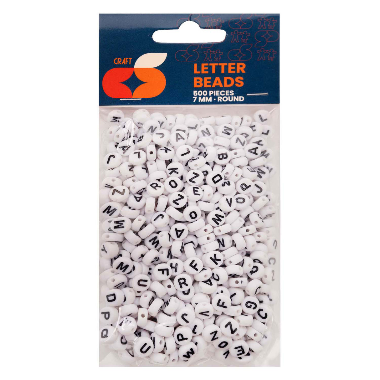 Colorations - Round Letter Beads, 500st.