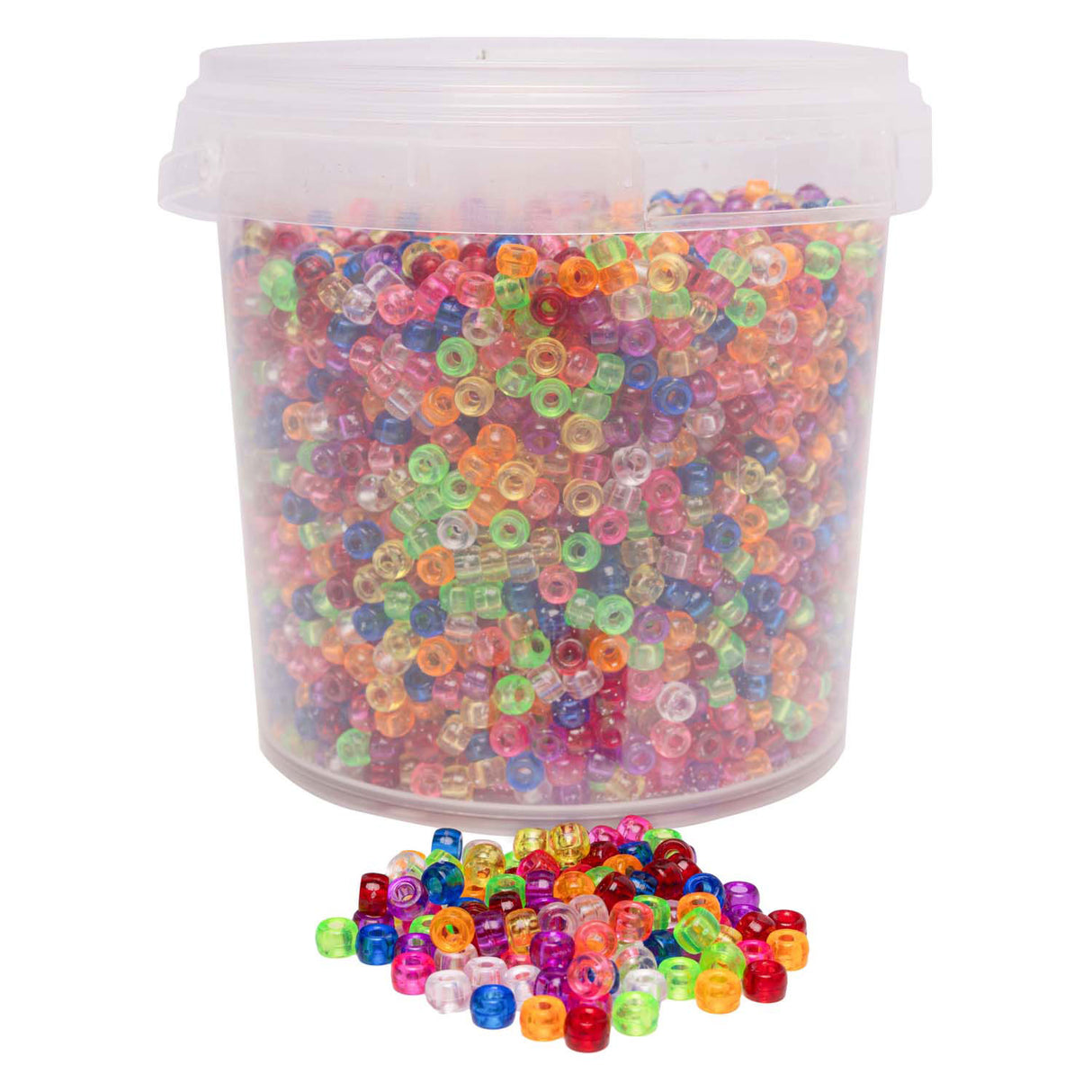 Farbgebiete - kleine Ponyperlen - transparent, 4 x 6 mm, 500 gr.