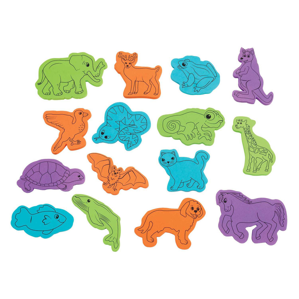 Colorations - tampons squelettes d'animaux, 15 pcs.