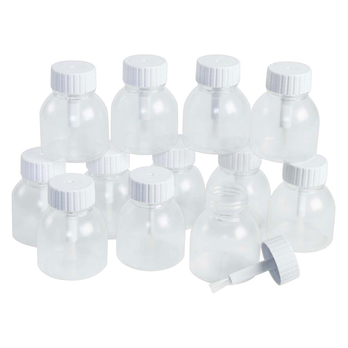 Colorations - reusable glue pots with brushes, 12 pcs.