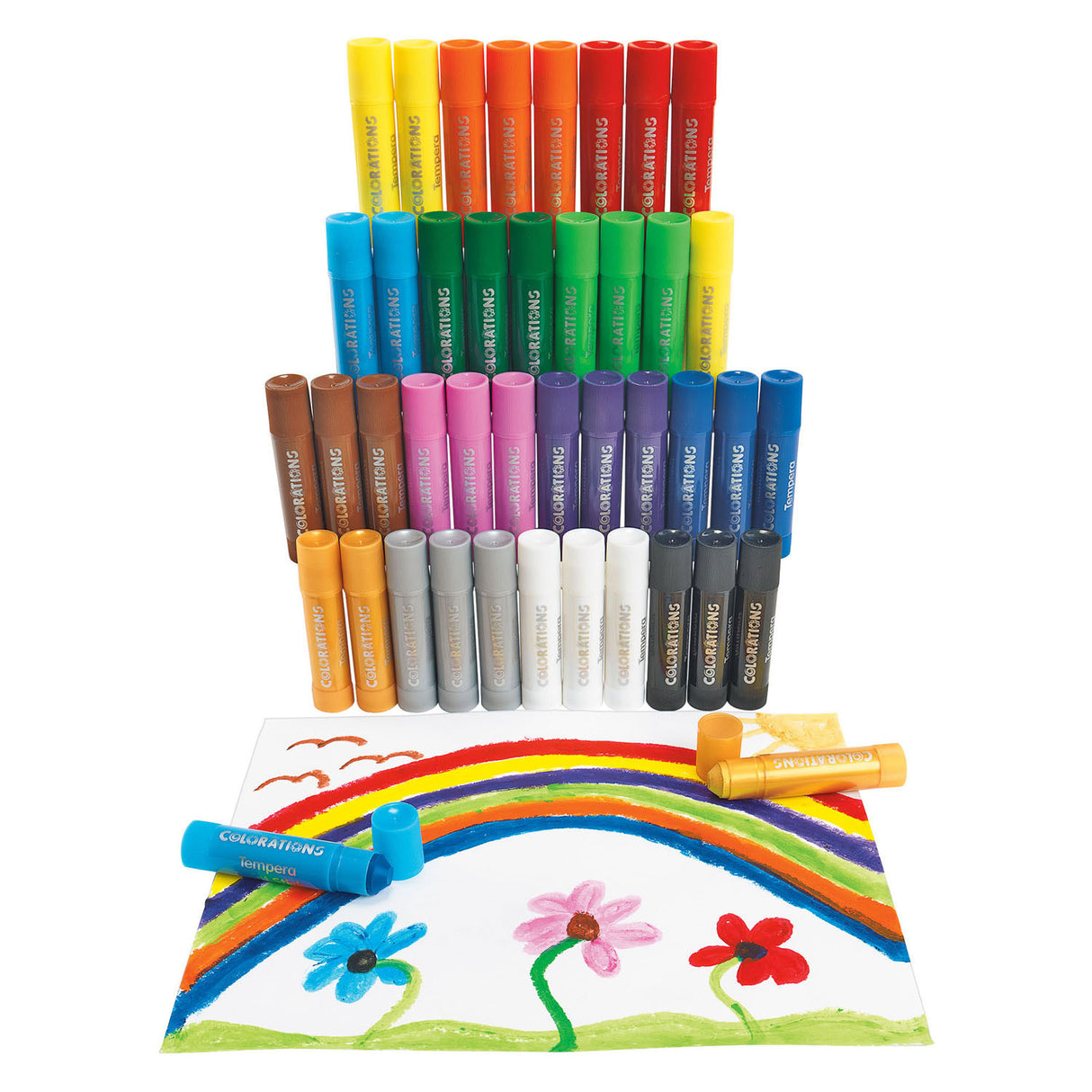 Värit - tempera maalitikkuja 14 väriä - 42 kpl.