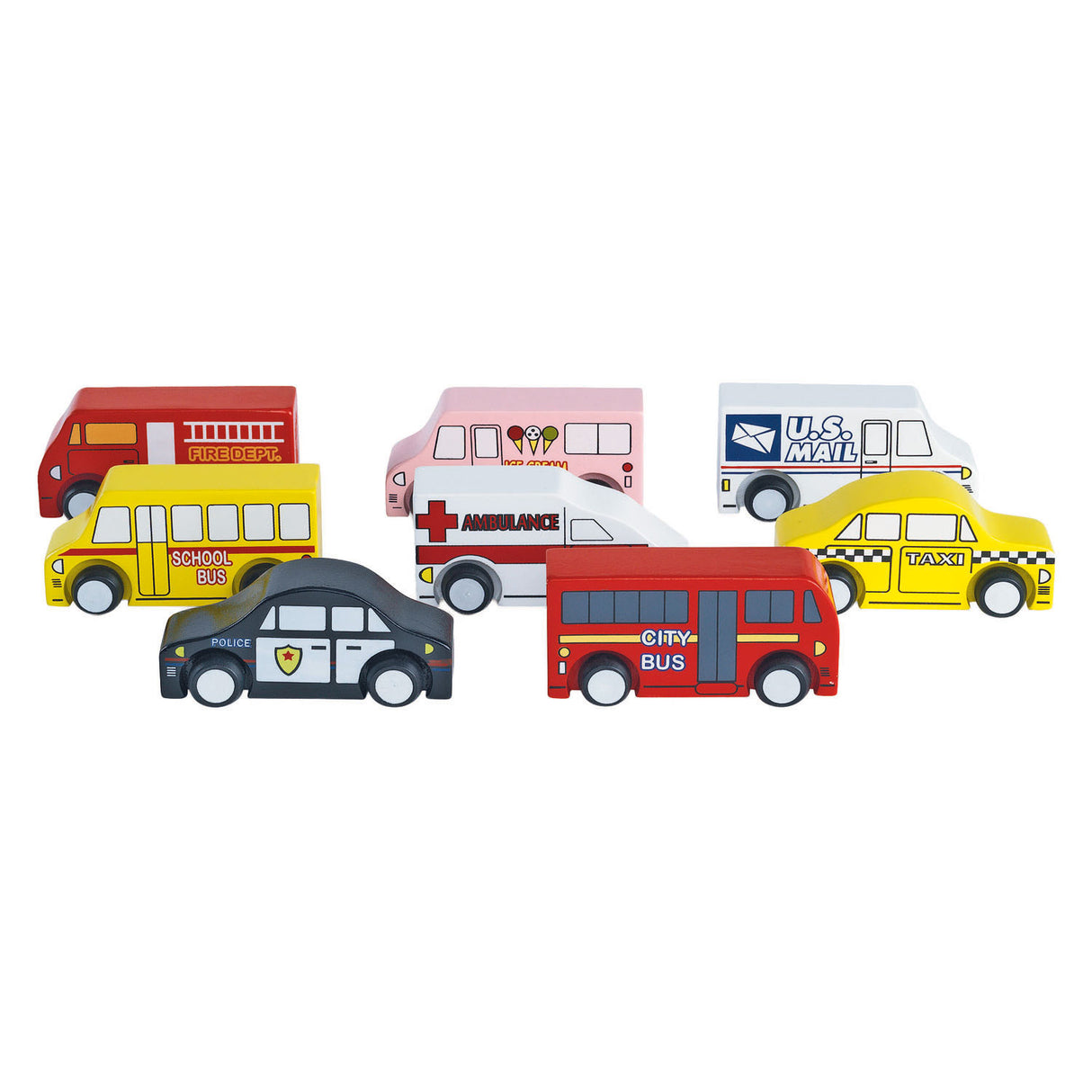 Colorations - Wooden toy trucks - 10 pc.