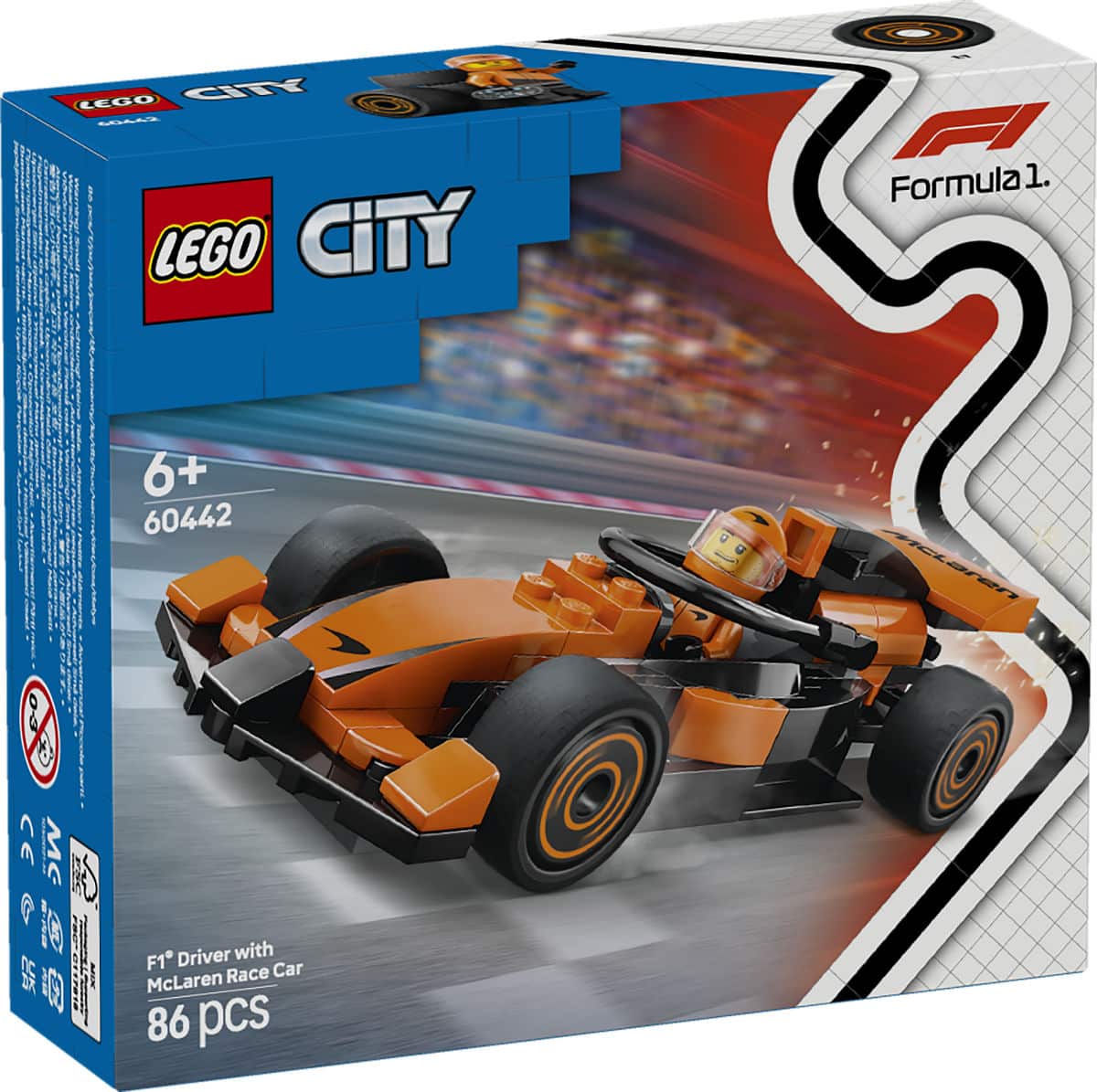LEGO CITY F1 con auto da corsa MC Laren con autista - 60442