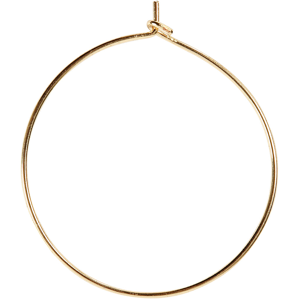Creativ company earring, d 30 mm, gold plated, 6 pieces 1 box