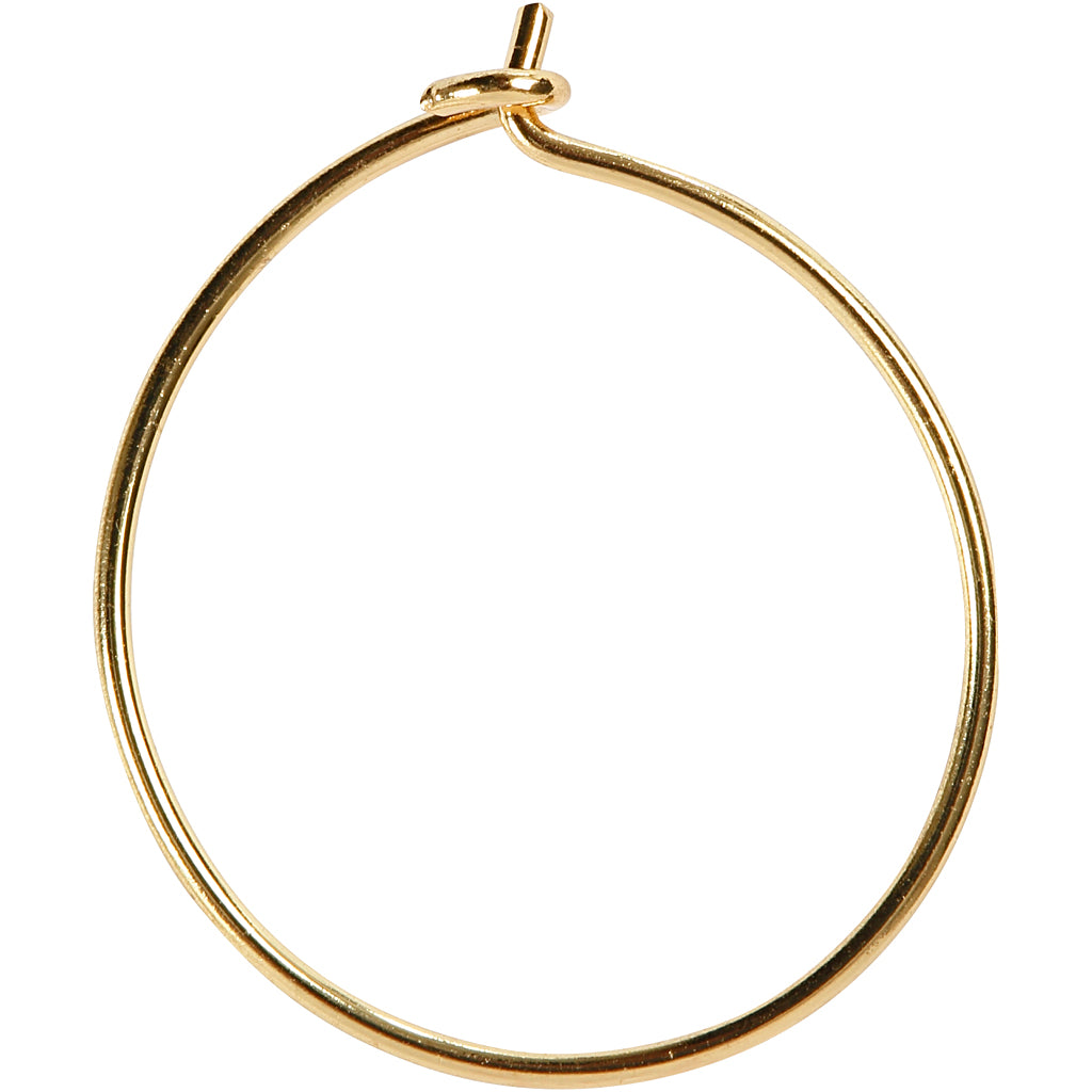 Creativ company earring, d 20 mm, gold plated, 8 pieces 1 box