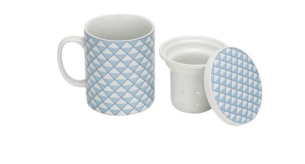 Cosy trendy theemok met filter + deksel blauw