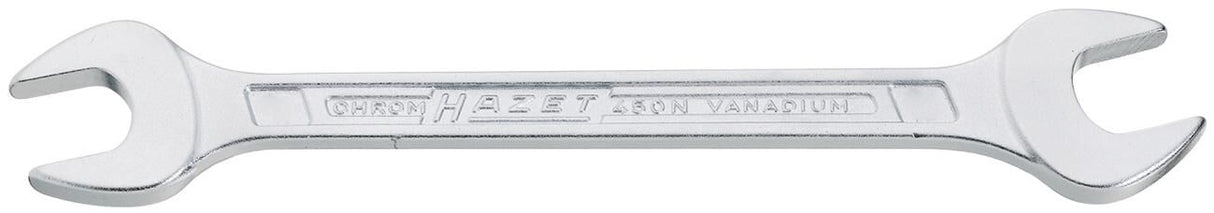 HAZET Double Open-end Wrenchslim heads, head set at 15°, shank with strudy double T-profile, chromed surface, DIN 3110, ISO 10102