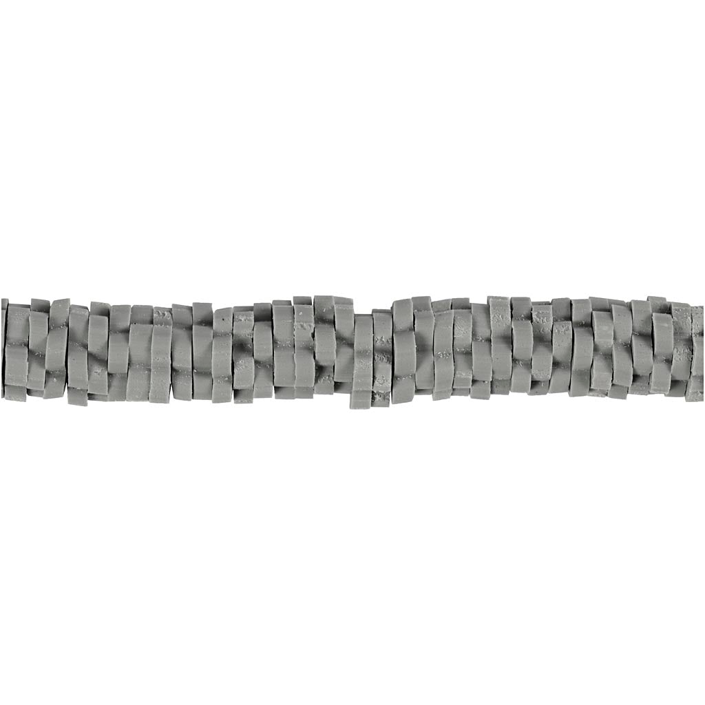 Creativ company clay beads, d 5-6 mm, hole size 2 mm, gray, 145 pieces 1 box