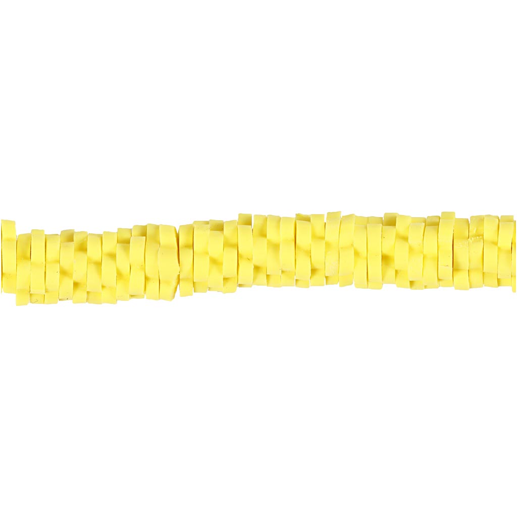 Creativ company clay beads, d 5-6 mm, hole size 2 mm, yellow, 145 pieces 1 box