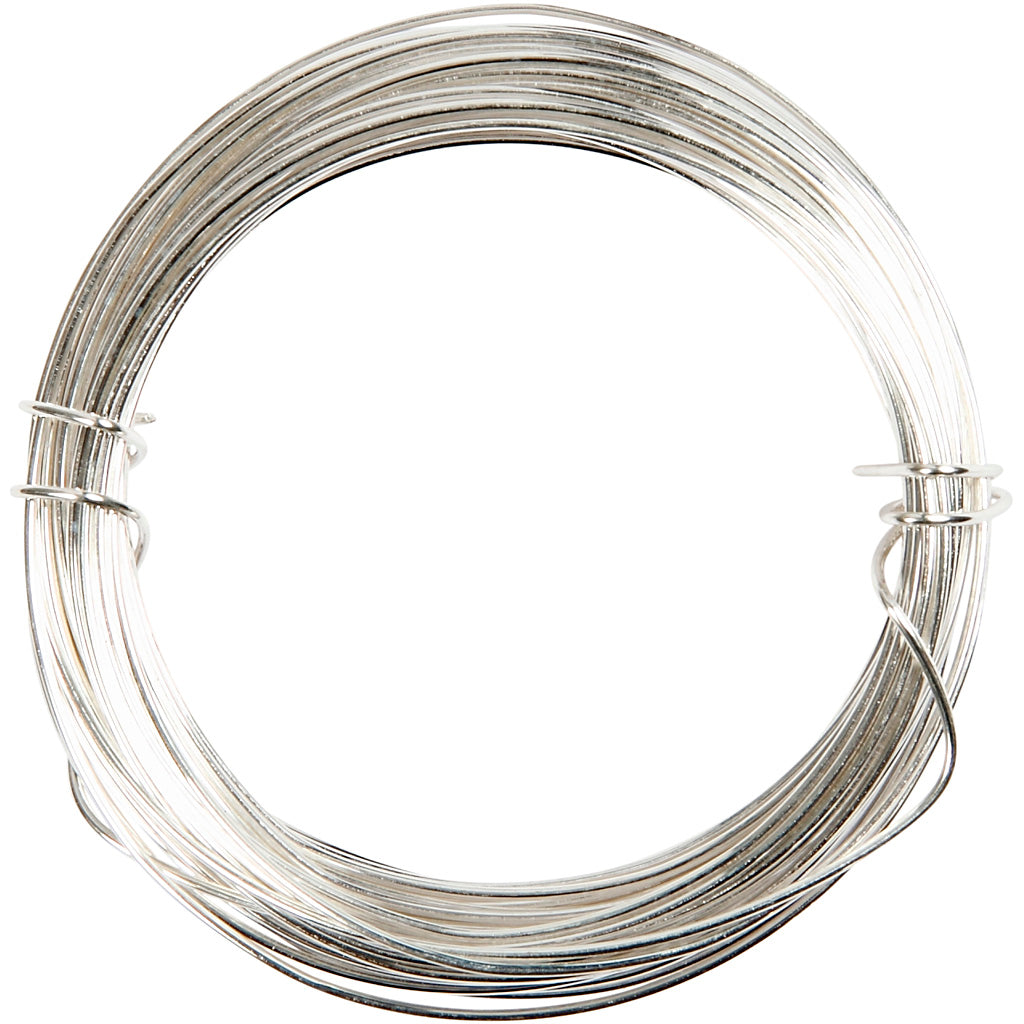 Creativ company silver-plated wire, thickness 0.6 mm, silver-plated, 10 m 1 roll
