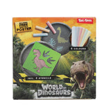 World of dinosaurs sidewalk chalk dino with stencils, 10 pcs.
