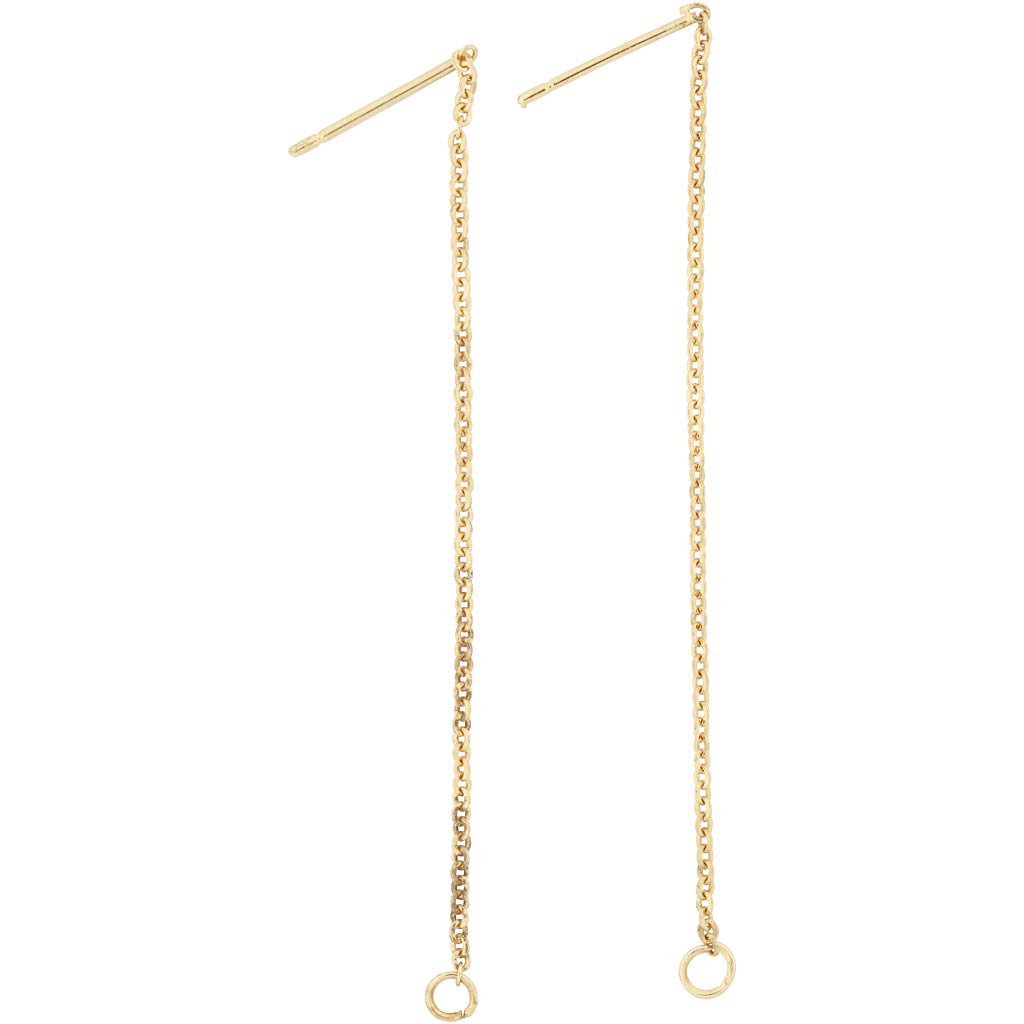 Creativ Company earrings of chain gilded, 1 pair