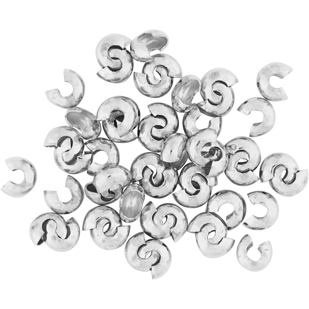 Creativ company metal sleeve, d 5 mm, silver-plated, 500 pieces 1 box