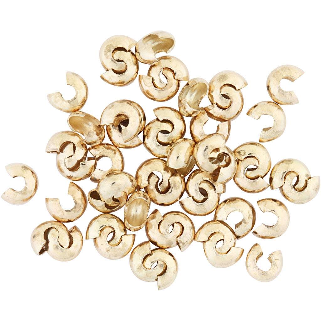 Creativ company metal sleeve, d 5 mm, gold-plated, 500 pieces 1 box
