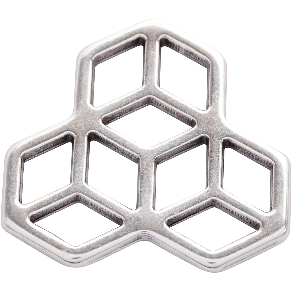Creativ company jewelry pendant, d 30 mm, silver-plated, 1 piece