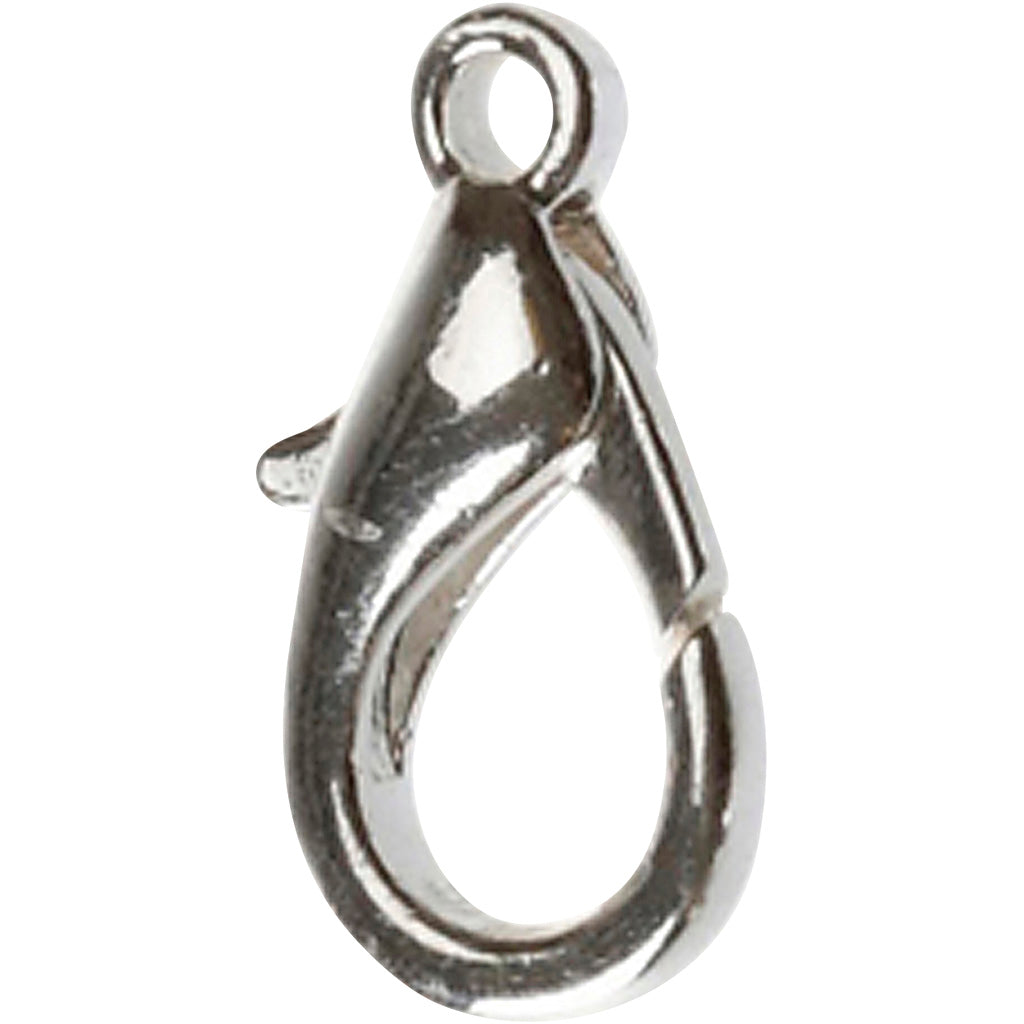 Creativ company carabiners, l: 18 mm, silver-plated, 4 pieces 1 box