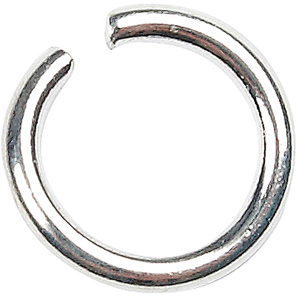 Creativ company rings, size 7 mm, thickness 1 mm, silver-plated, 400 pieces in a box