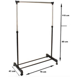 Kledingrek enkel verstelbaar 85-115cm