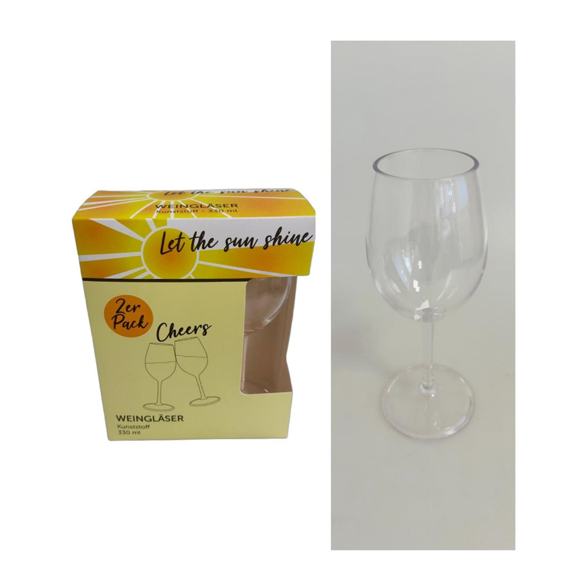 Z1 vinglass sett plast 2-delt 330ml