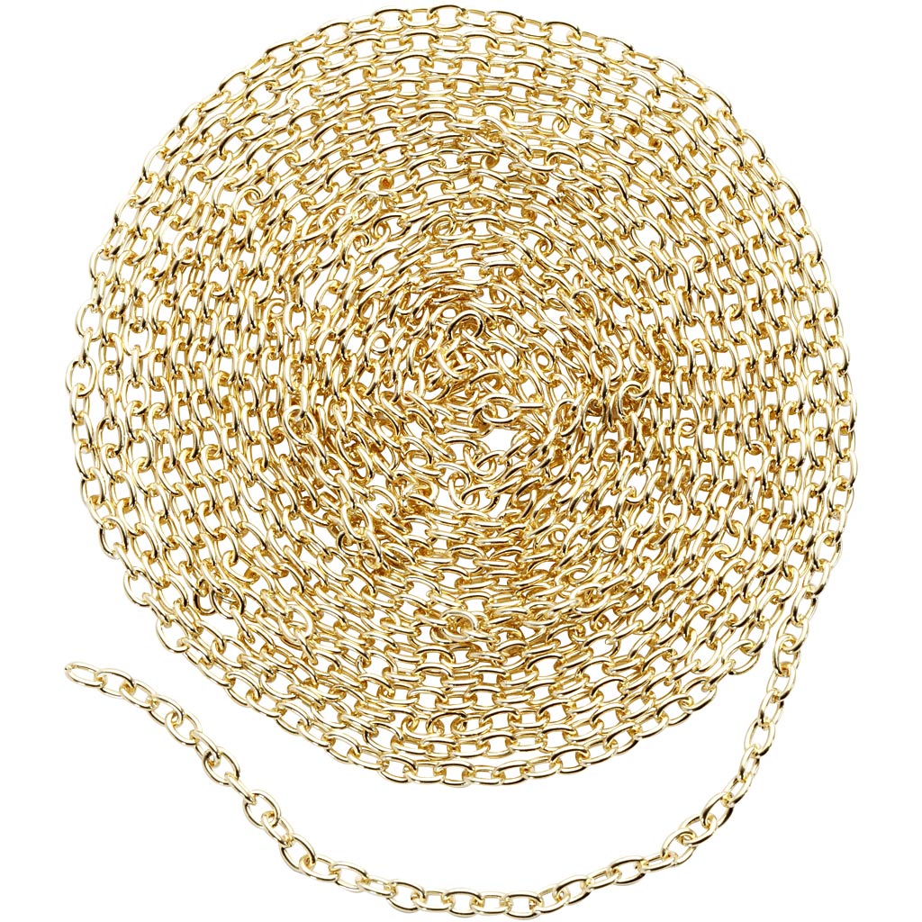 Creativ company jasseron, w: 2 mm, gold plated, 20 m 1 box