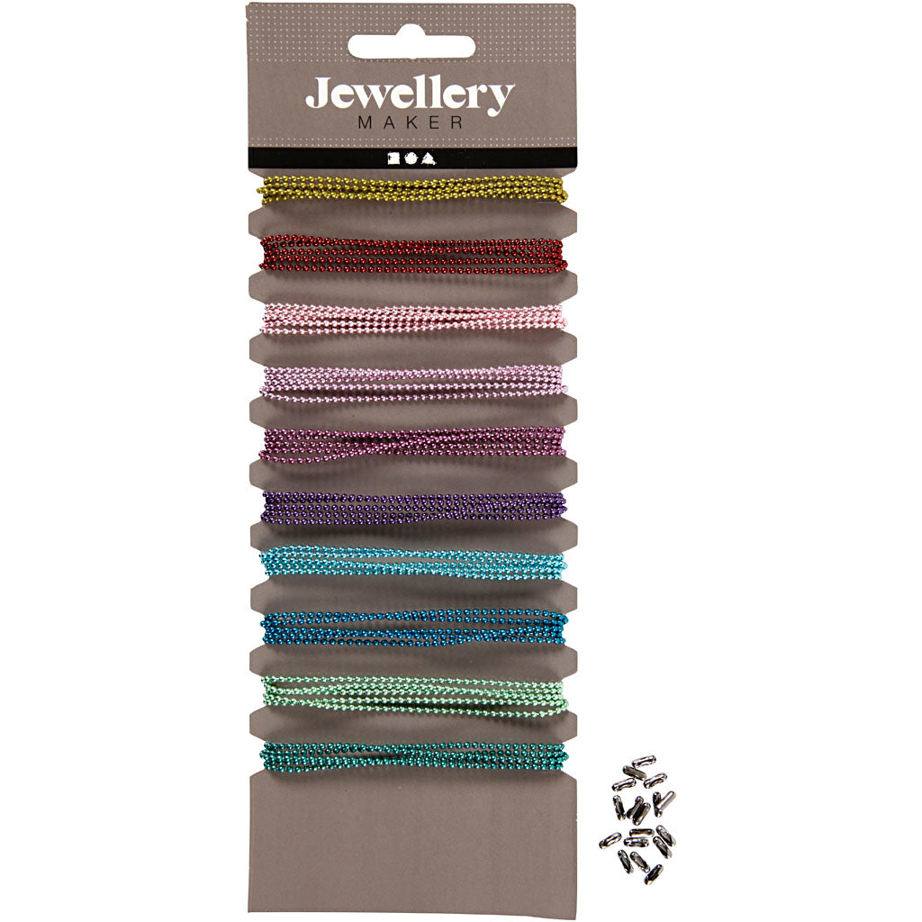 Creativ company ball chain, d 1.5 mm, various colors, 10x80 cm 1 box