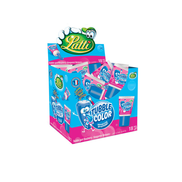 Lutti tubble gum tungemaler bringebærrør (36x 35gr)