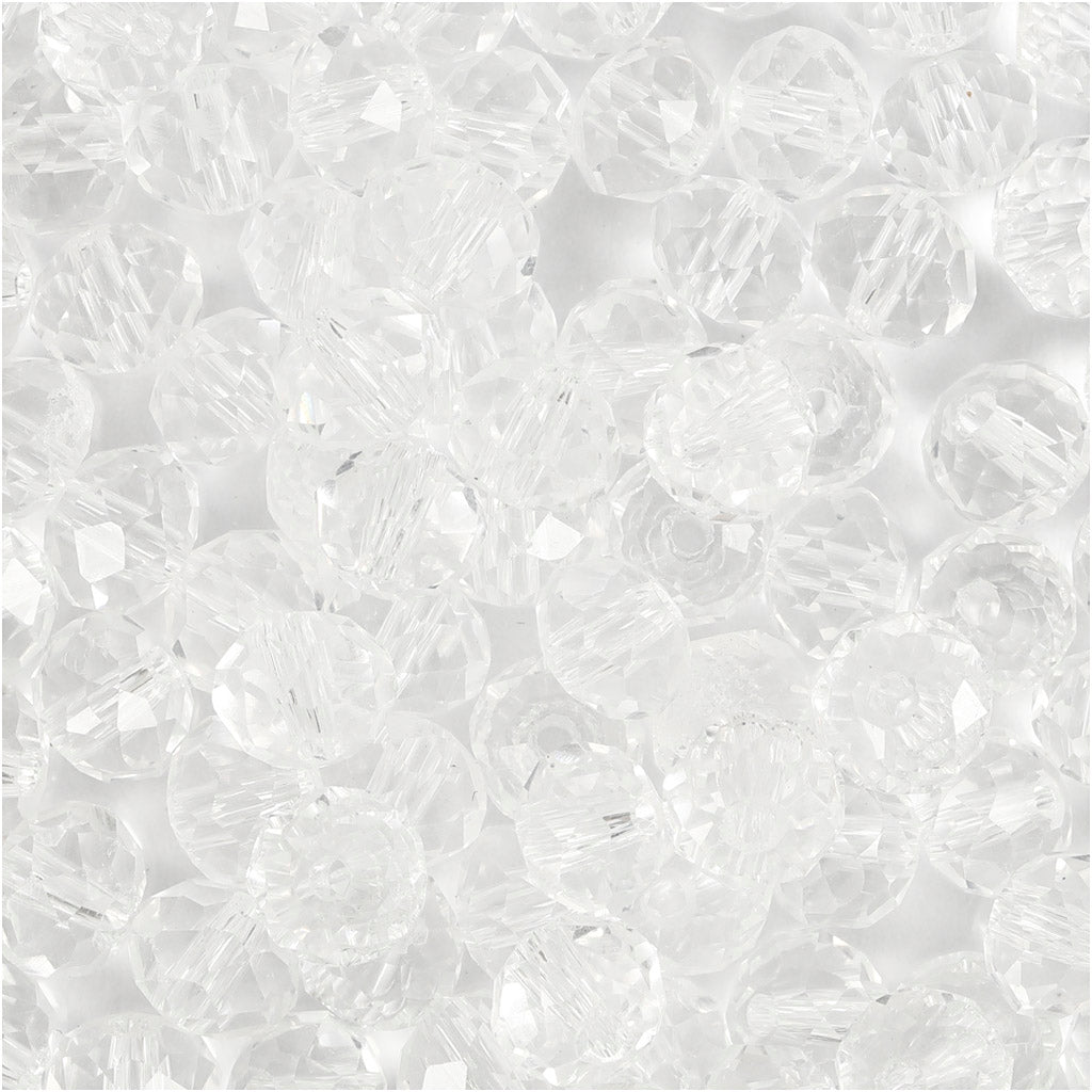 Creativ Company Facet Beads Crystal, 100th.
