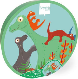 Dam scratch puslespill 30 biter kontur puslespill dinosaur