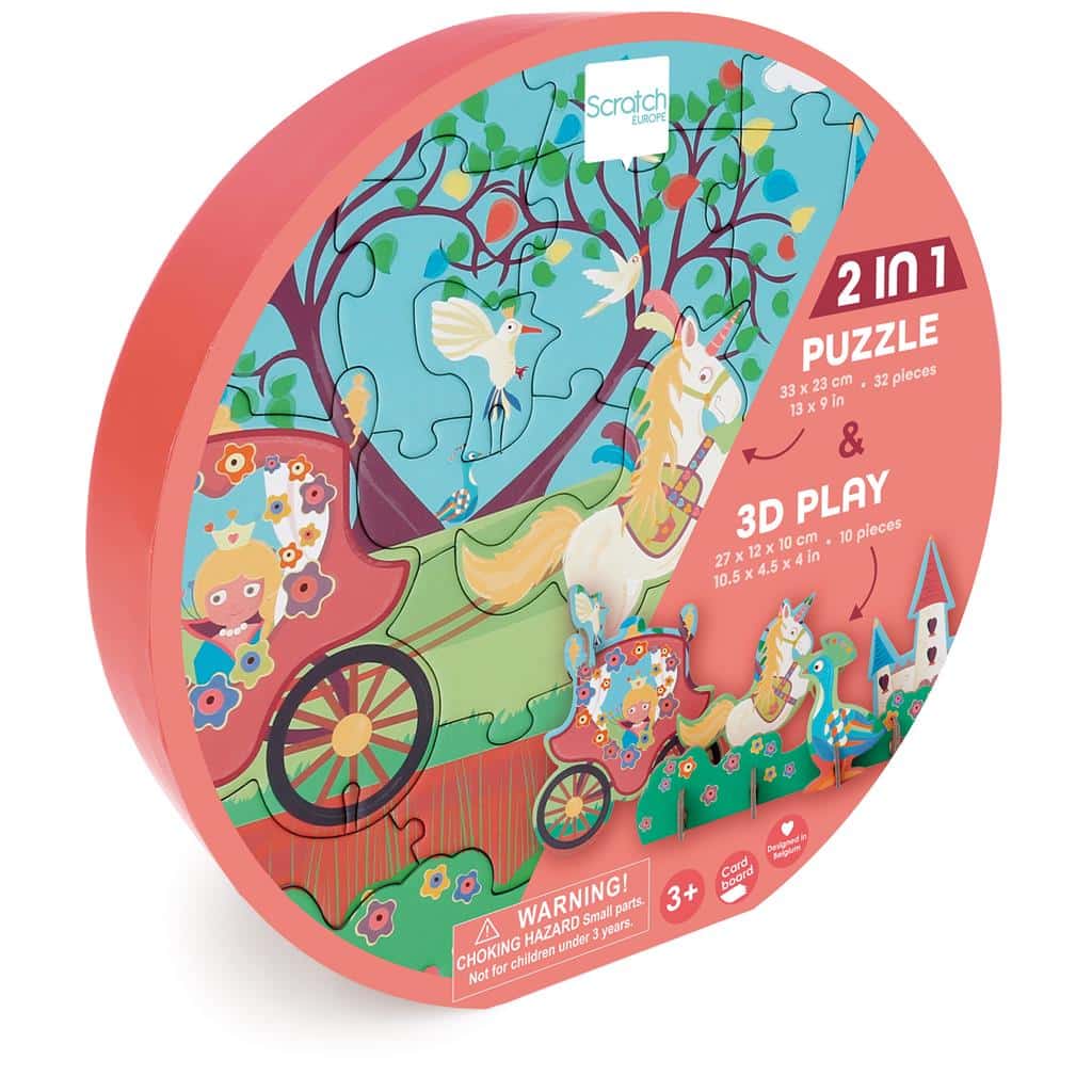 Dáma škrábací puzzle princezna 32 dílků